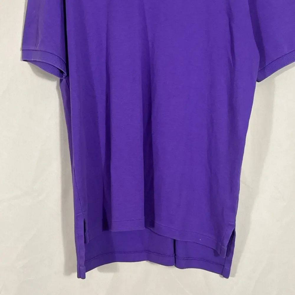 Polo Ralph Lauren Mens L Purple Polo Shirt Yellow Pony Cotton Preppy Heritage